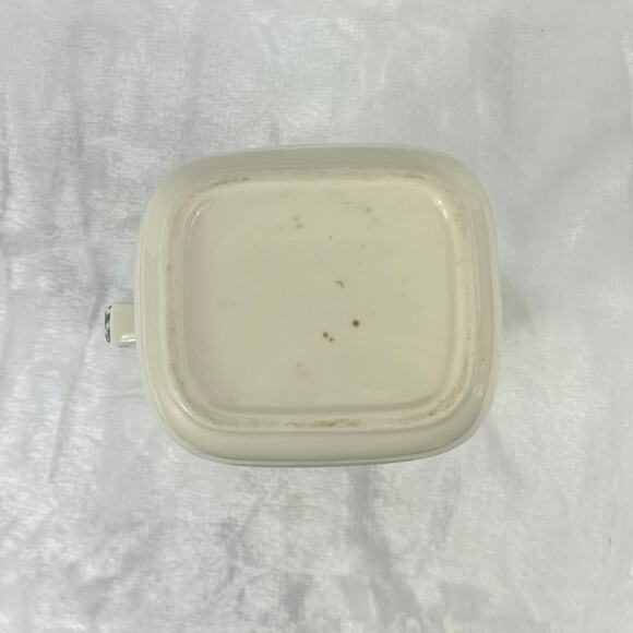 Two's Company Brown Transferware Pitcher 44oz Floral Ceramic Jug Square Rim 7.5" - Picture 6 of 9